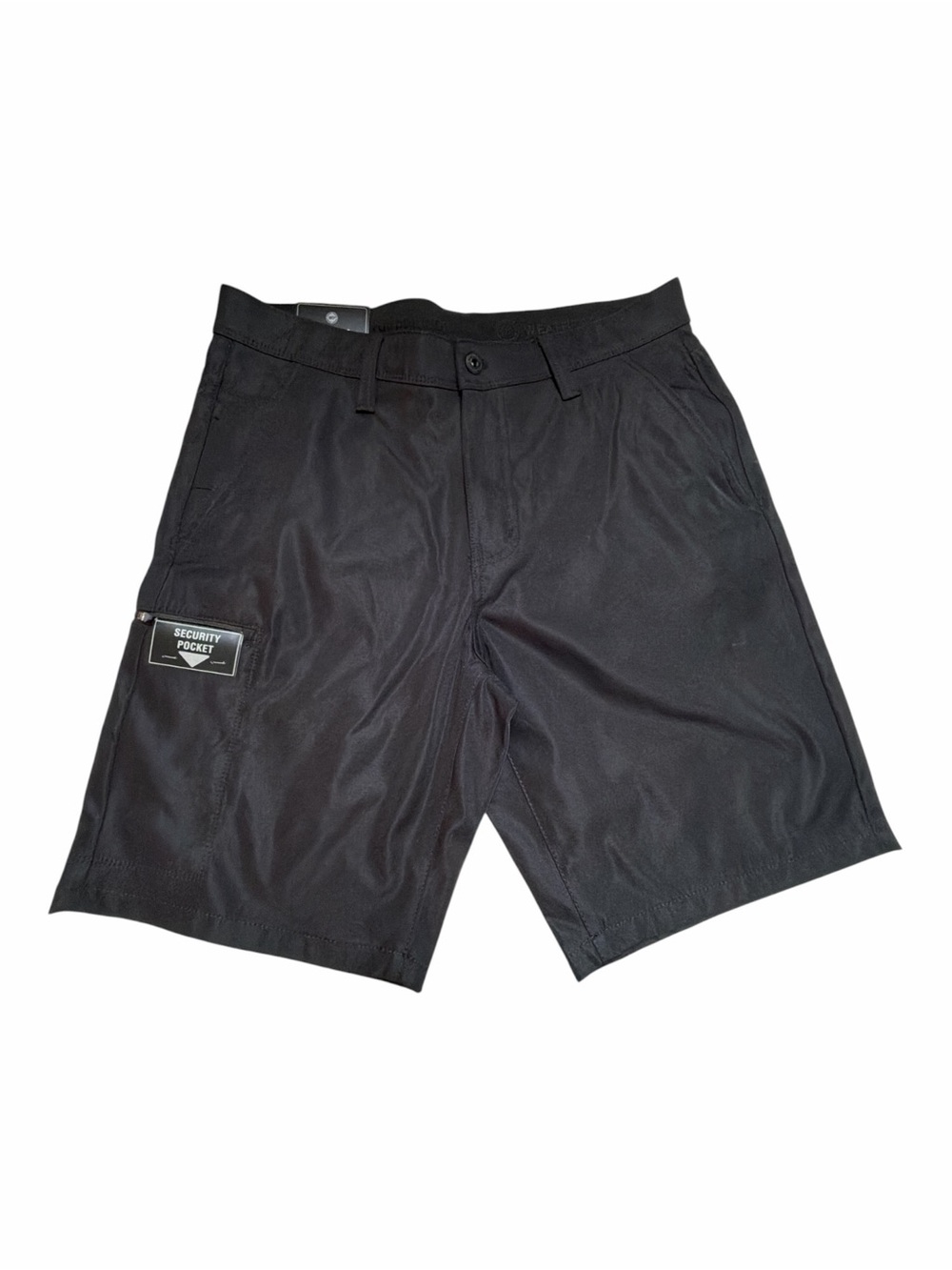 Weatherproof Black Men's Cargo Shorts with Security Pocket